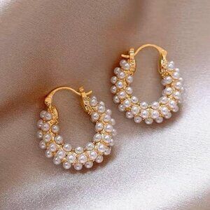 Gold Plated Pearl Earrings